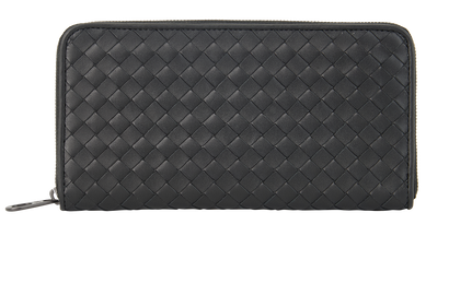 Bottega Veneta Intrecciato Zip Around Wallet, front view